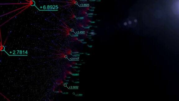 飞到抽象的数据和连接在网络空间与随机数商业和金融概念技术背景