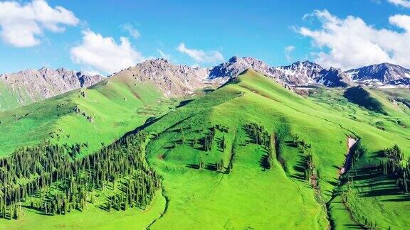 美丽的那拉提草原风光在新疆中国