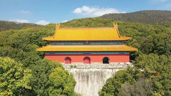 南京中山和明孝陵鸟瞰图