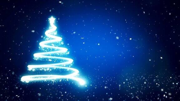 抽象的圣诞树在蓝色的背景