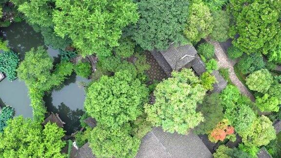 空中的古代传统园林苏州园林在中国