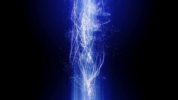 蓝色能量粒子向上移动的动画线