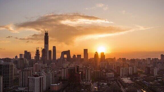 BeijingDramaticUrbanSkylineChanginginsunshine北京中国