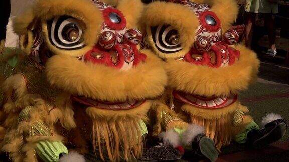 中国舞狮表演农历新年喜庆