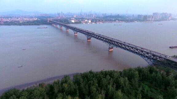 南京长江大桥鸟瞰图中国