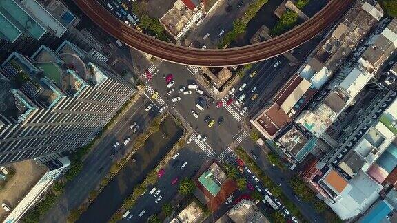 鸟瞰图曼谷城市街道泰国