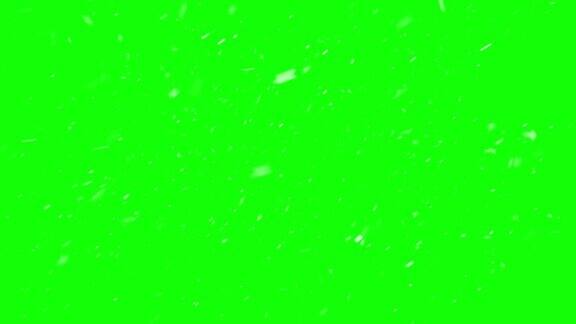 孤立的现实落雪在绿色屏幕4k可循环股票视频