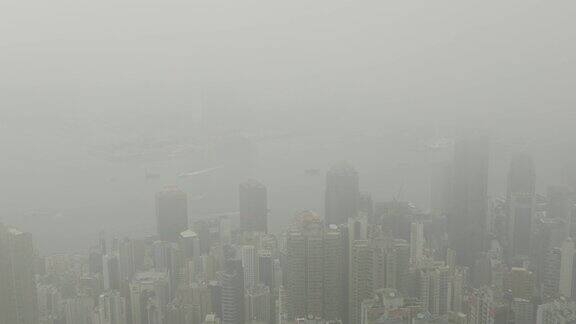 烟雾和黑暗中的时光之城中国香港