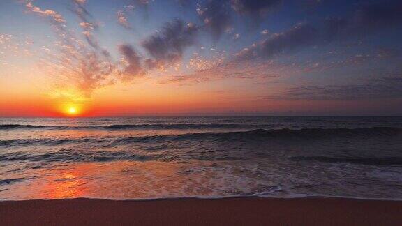 海洋海滩日出海上的日落