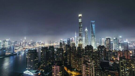 TU上海市区的夜晚上海中国