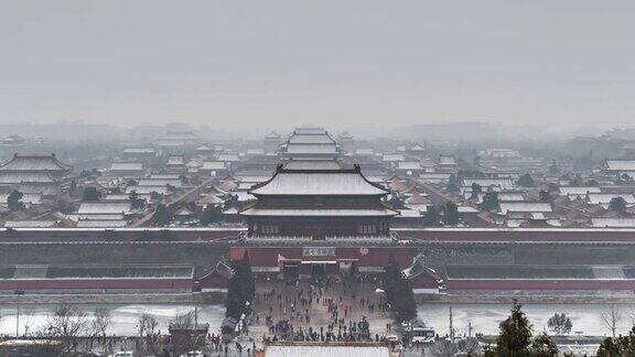 北京故宫冬天下雪