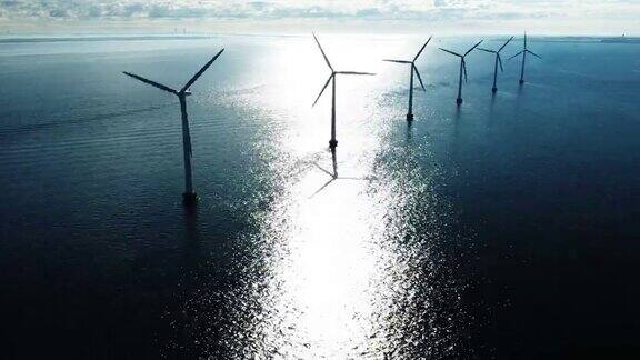 海洋中的风力涡轮机