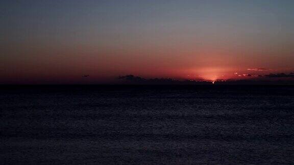 海面上的日落时间流逝