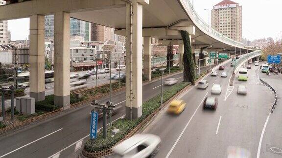 时光流逝高速公路和中国上海的交通