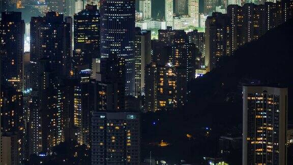4KTIMELAPSE(4096x2160):香港的写字楼和城市景观