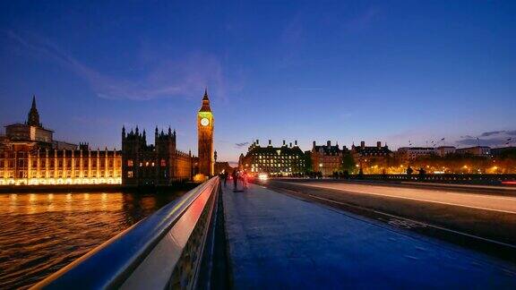 4K时间流逝英国伦敦大本钟和特拉法加广场