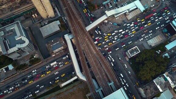 泰国曼谷十字路口鸟瞰图