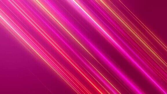 抽象霓虹灯线循环动画现代背景无缝运动设计屏保背景4k动画海报横幅闪烁的霓虹灯对角线高速紫红色、粉红色的颜色