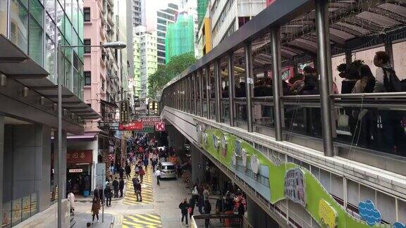 香港中环自动扶梯城市生活行人通勤