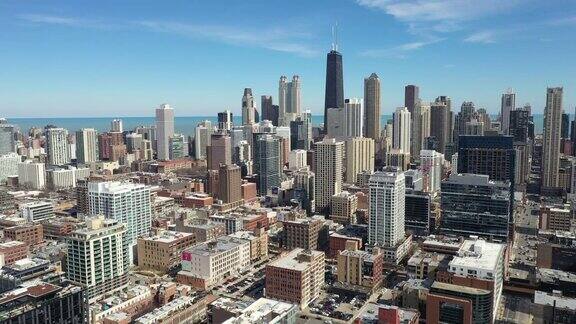 空中显示的芝加哥河北-4K