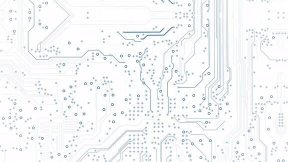 电路板背景-白-可循环动画-计算机数据技术人工智能