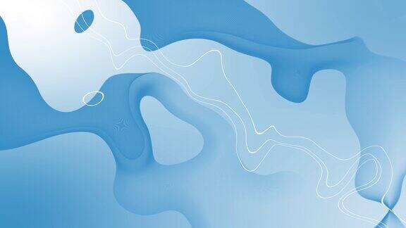 摘要蓝色彩色液体波浪背景动画