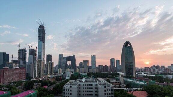 高角度北京在日落北京中国