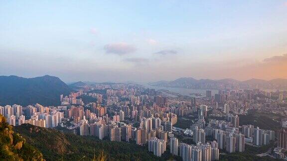 狮子山观景台香港城市夜景