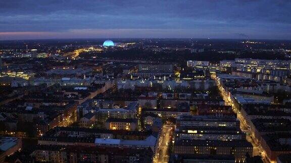 航拍图:夜晚的斯德哥尔摩