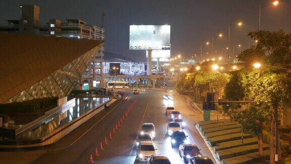 4k:泰国曼谷晚上的交通状况