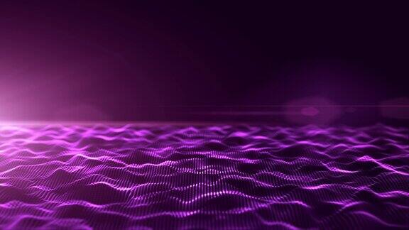 抽象的紫色数字波背景与光晕