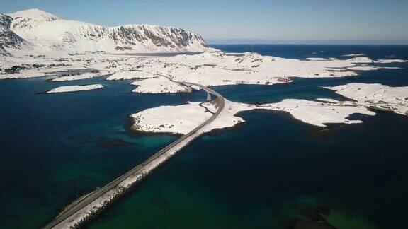 挪威惊人的峡湾鸟瞰图