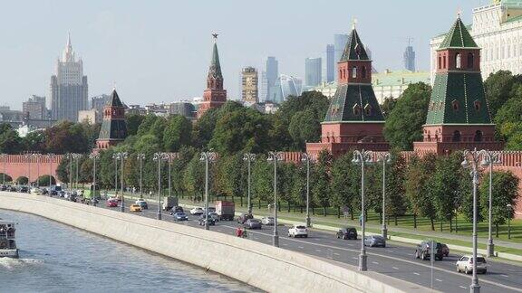 莫斯科河克里姆林宫大厦和莫斯科的高层建筑