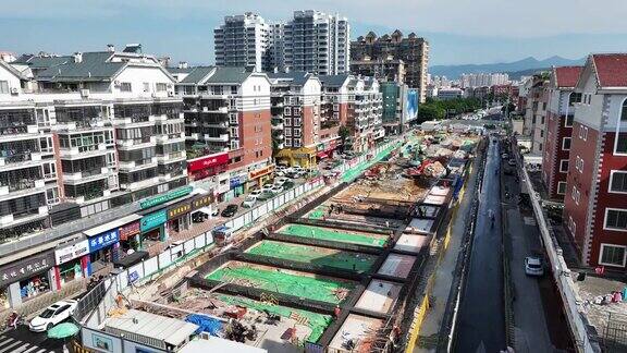 城市街道地铁站建设