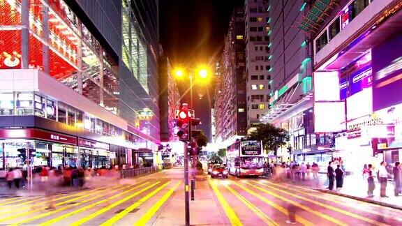 尖沙咀香港夜景4K静态拍摄