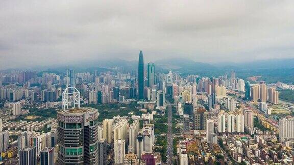 深圳城市景观航空全景图时间跨度为4k中国