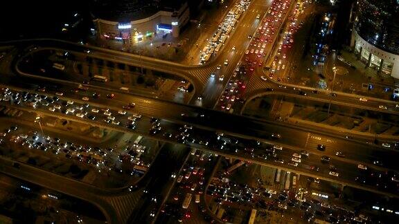 鸟瞰图北京交通堵塞北京中国