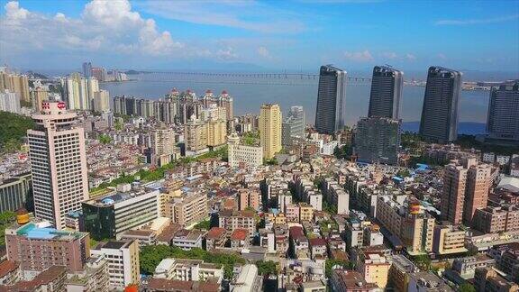 珠海市晴天著名酒店建设湾航拍全景4k中国
