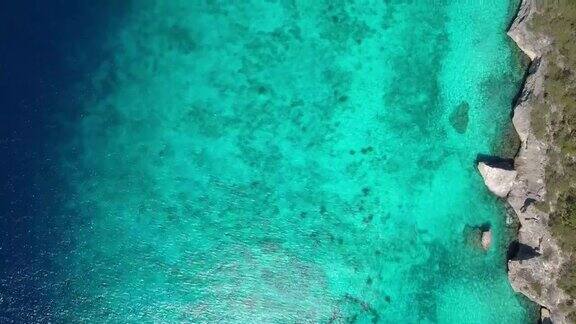库拉索岛加勒比海鸟瞰图4K视频