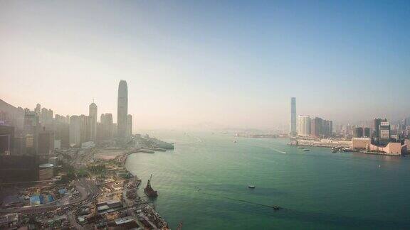 中国夏季晴天著名的香港天台湾全景4k时间推移