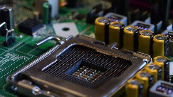 关闭的CPU芯片插座上现代PC主板