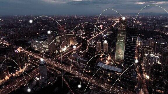 北京城市网络技术从白天到夜晚的HA鸟瞰图