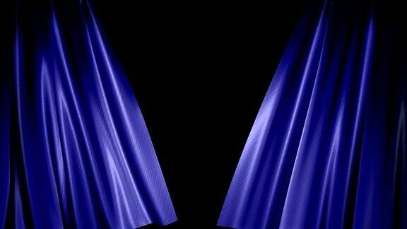 高品质的蓝色窗帘打开(+alpha通道)