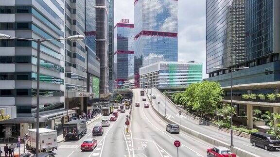 香港中环摩天大楼的延时摄影