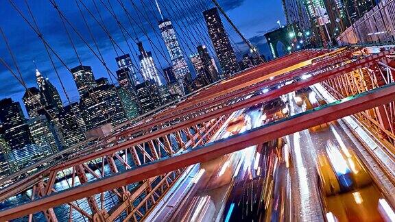 布鲁克林大桥曼哈顿市中心的商业创造性的观点
