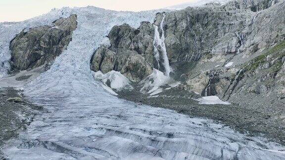 挪威冰川的鸟瞰图