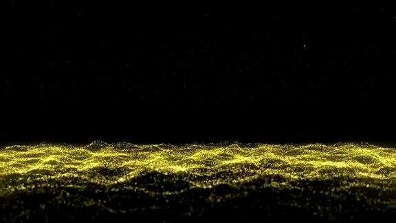 黄金粒子背景-4K分辨率-可循环移动图像