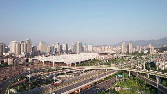 城市立体高架道路鸟瞰图