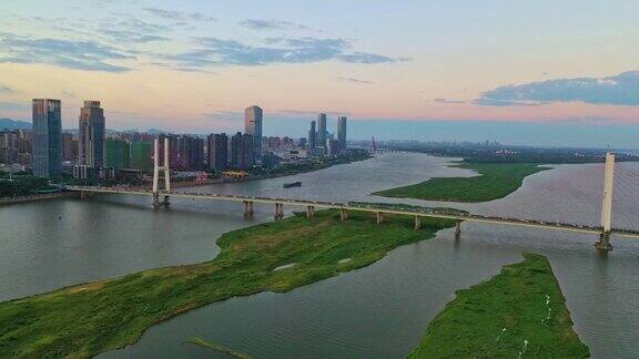 航空摄影中国江西南昌城市风景建筑