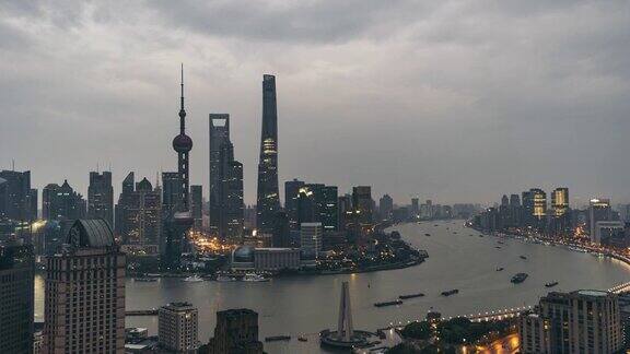 ZO高角度上海黎明到一天过渡上海中国